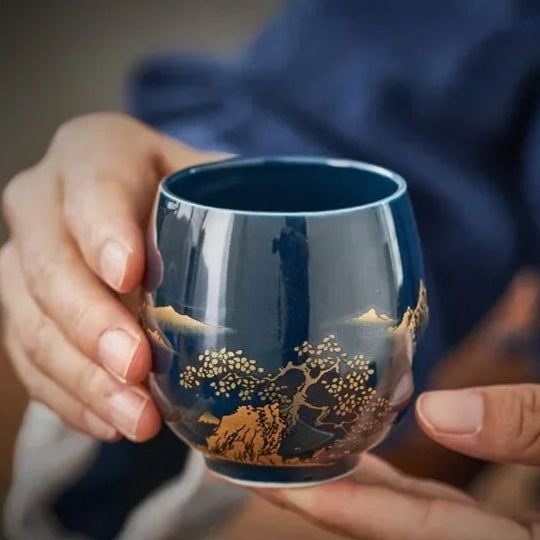 Copo  Blue Argila Premium Xicara de Chá 180ml