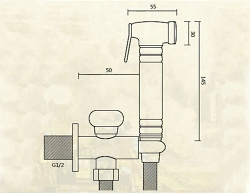 Ducha Higiênica Torneira Bidê de Parede com Spray Frontal