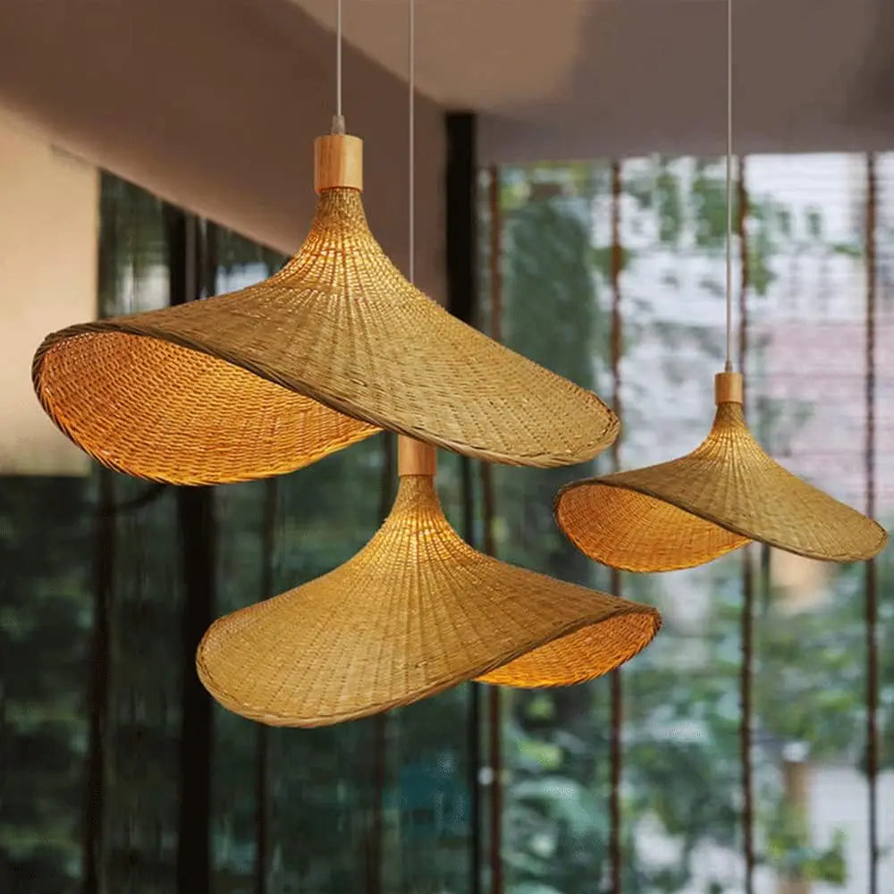 Lustre Pendente Decorativo de Bambu e Rattan 30, 40, 50, 60 e 80cm