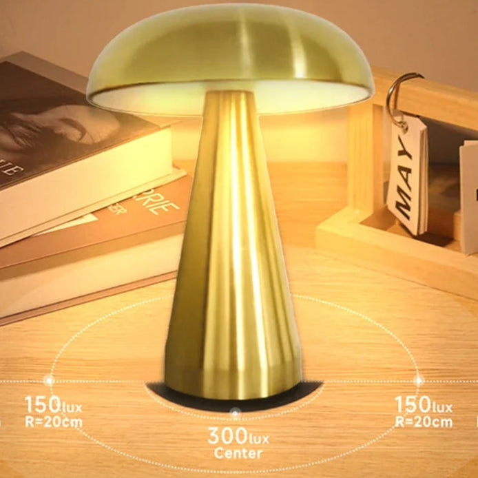 Abajur Cogumelo Minimalista Sem Fio Recarregável