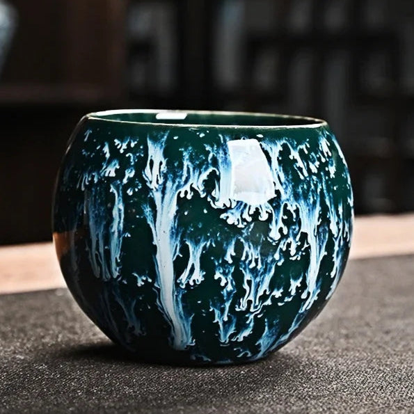 Kit Kung Fu - 5 Xícaras de Chá de Cerâmica em Cores Variadas