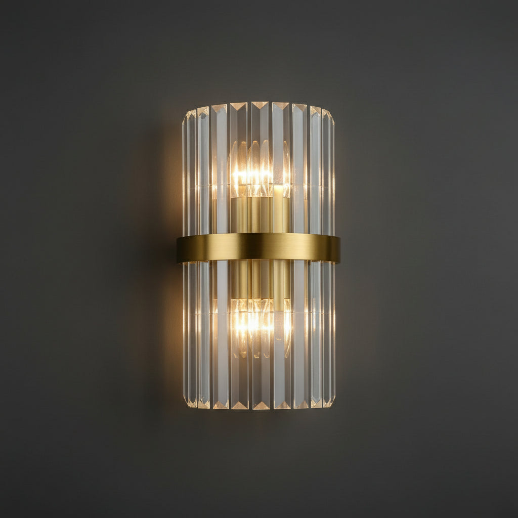 Arandela de Cristal Golden – Iluminação Sofisticada Art Deco