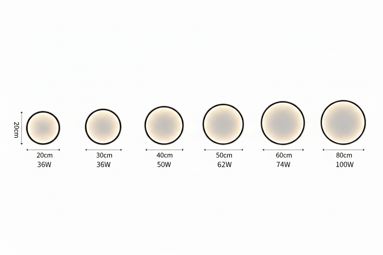 Lustre de Teto Circle Plafon Luminária de Teto Circular LED Nordic Minimalista com Controle Remoto 20cm 30cm 40cm 50cm 60cm 80cm