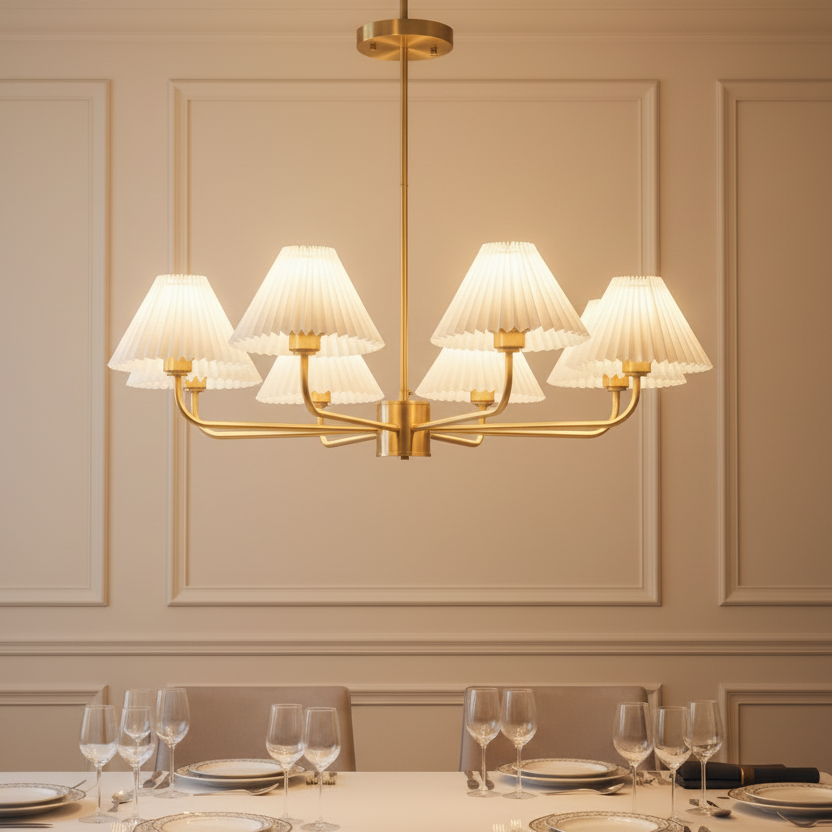 Lustre Dourado Vintage De 3 a 10 Cúpulas Pendente Tocheiro