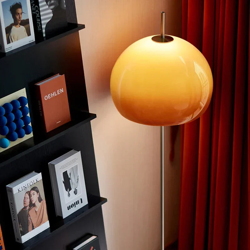 Luminária de Mesa e Piso Bauhaus Cogumelo – Vidro Degradê Laranja LED