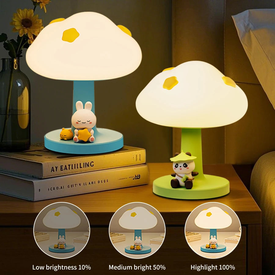 Luminária de Mesa Nuvem Panda LED Recarregável – Coelho E Panda Sem Fio