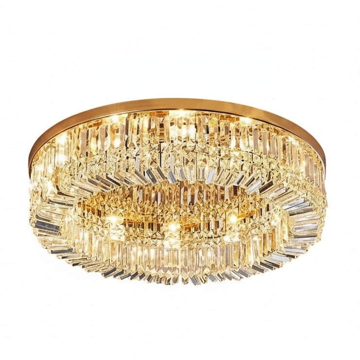 Lustre de Teto Redondo 40, 50, 60, 80cm Pingente de Cristal Moderno