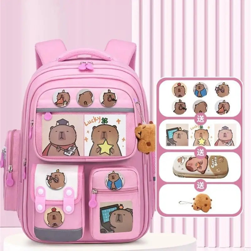 Mochila Escolar Infantil – Ortopédica, Impermeável + Kit Capivara Exclusivo
