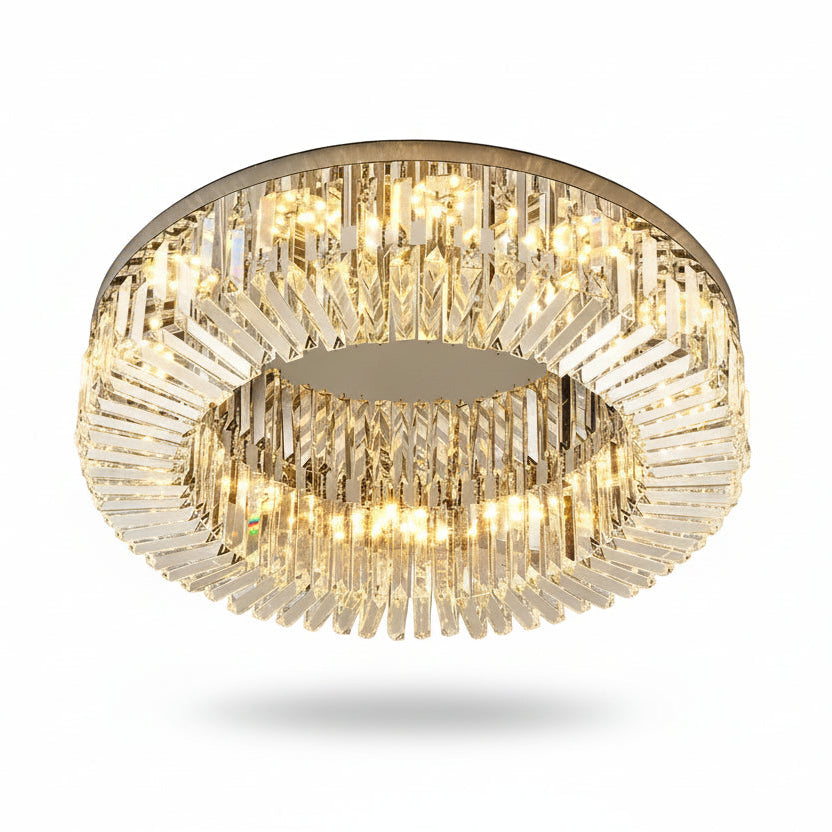 Lustre de Teto Redondo 40, 50, 60, 80cm Pingente de Cristal Moderno