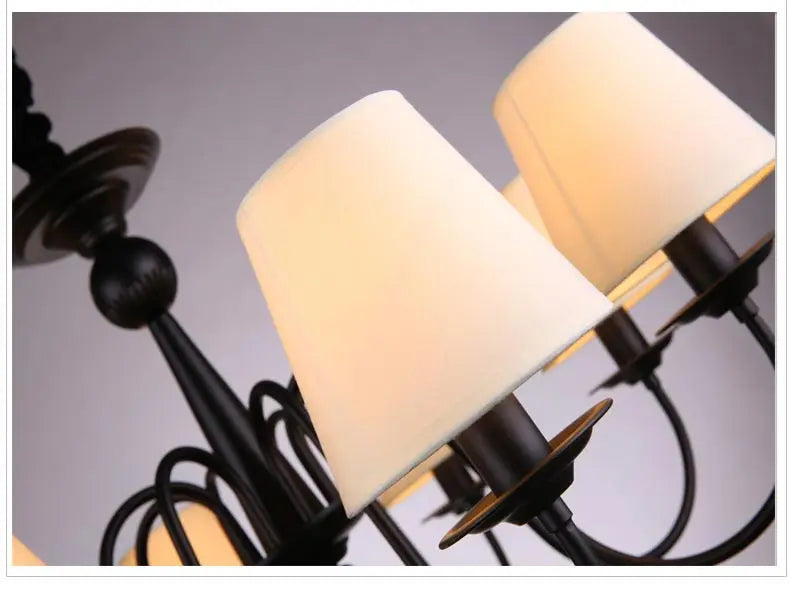 Lustre Preto Vintage De 3 a 10 Cúpulas