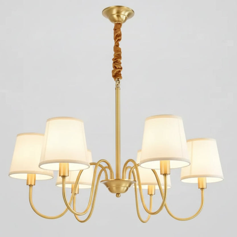 Lustre Dourado Vintage De 3 a 10 Cúpulas Pendente Tocheiro