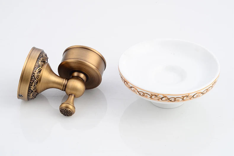 Saboneteira de Parede Vintage Bronze e Preto