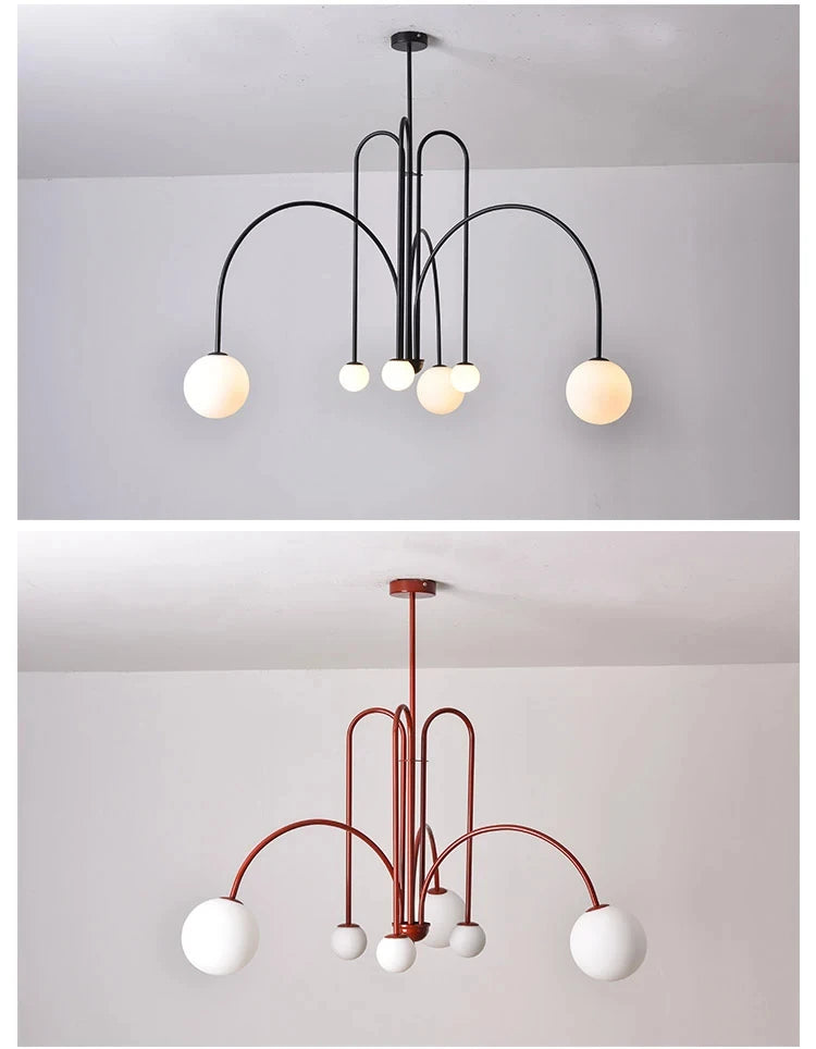 Lustre Pendente Moderno Com Globos Fash Minimalista
