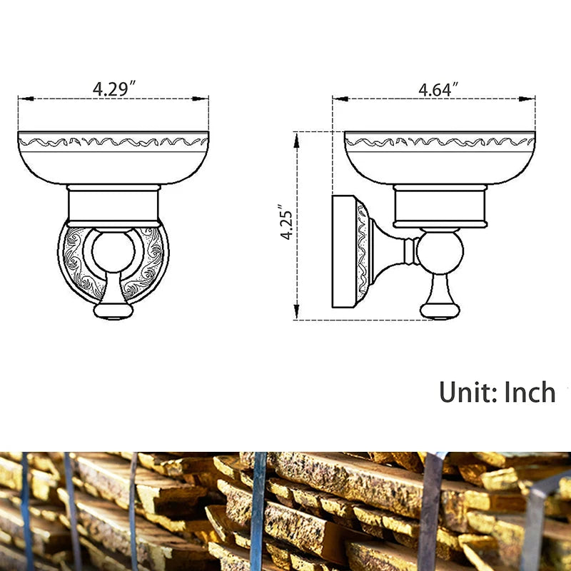 Saboneteira de Parede Vintage Bronze e Preto
