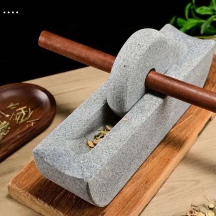 Moinho de Pedra Natural  para Temperos e Chá