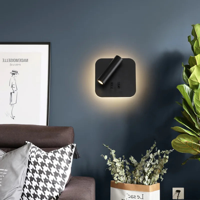 Arandela Blick Luminária de Parede  360º Com 2 Tipos de Iluminação Direta e Indireta
