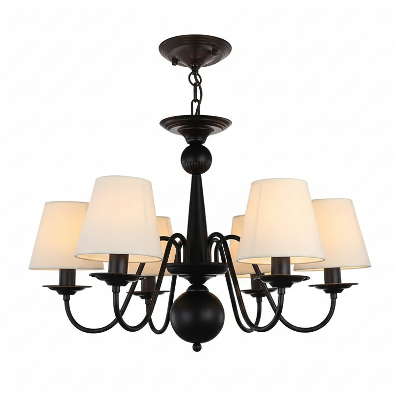 Lustre Preto Vintage De 3 a 10 Cúpulas
