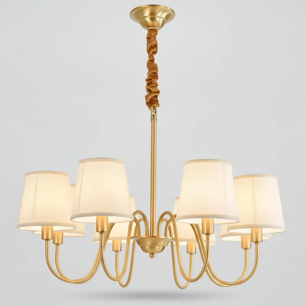 Lustre Dourado Vintage De 3 a 10 Cúpulas Pendente Tocheiro