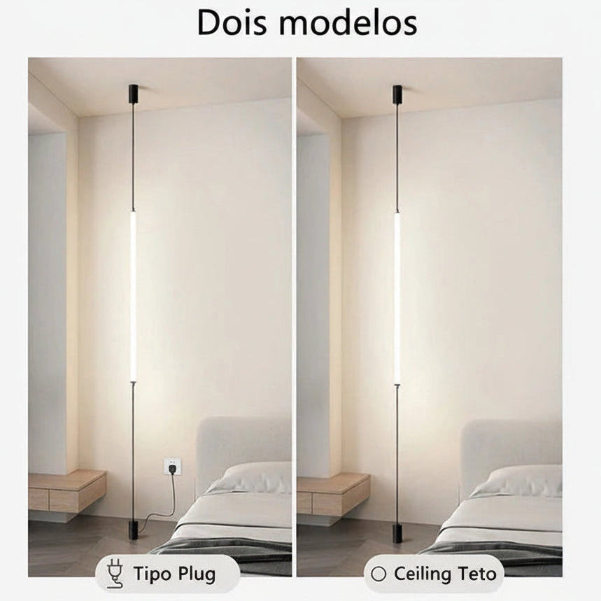 Luminária Vertical LED Piso ao Teto Italiana Minimalista Moderna