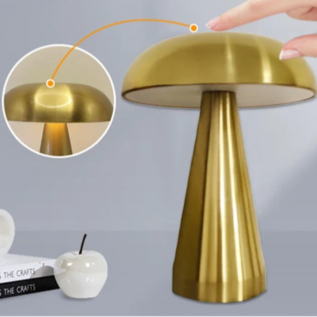 Abajur Cogumelo Minimalista Sem Fio Recarregável