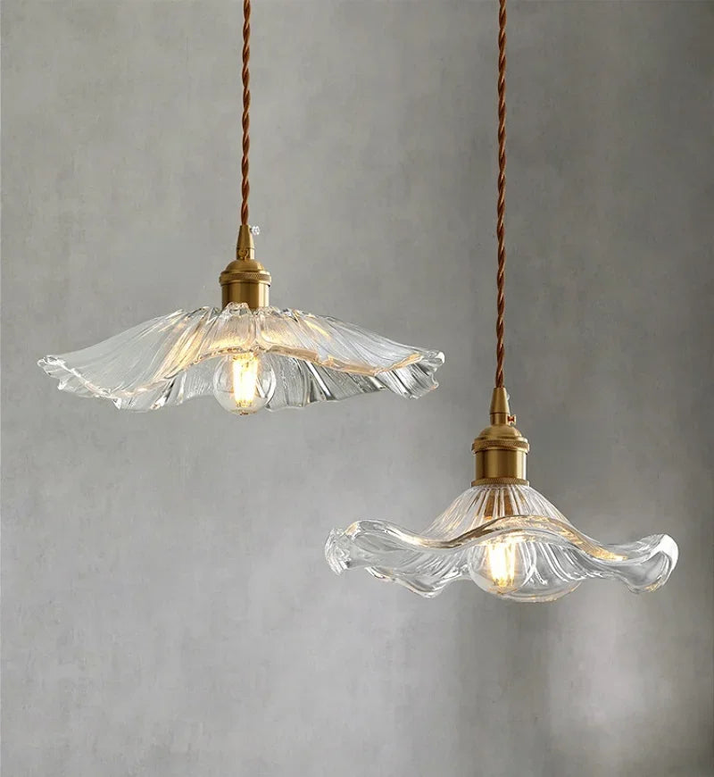 Pendentes Glass Luminária de Vidro Moderno Estilo Flor – Iluminação Nórdica Elegante