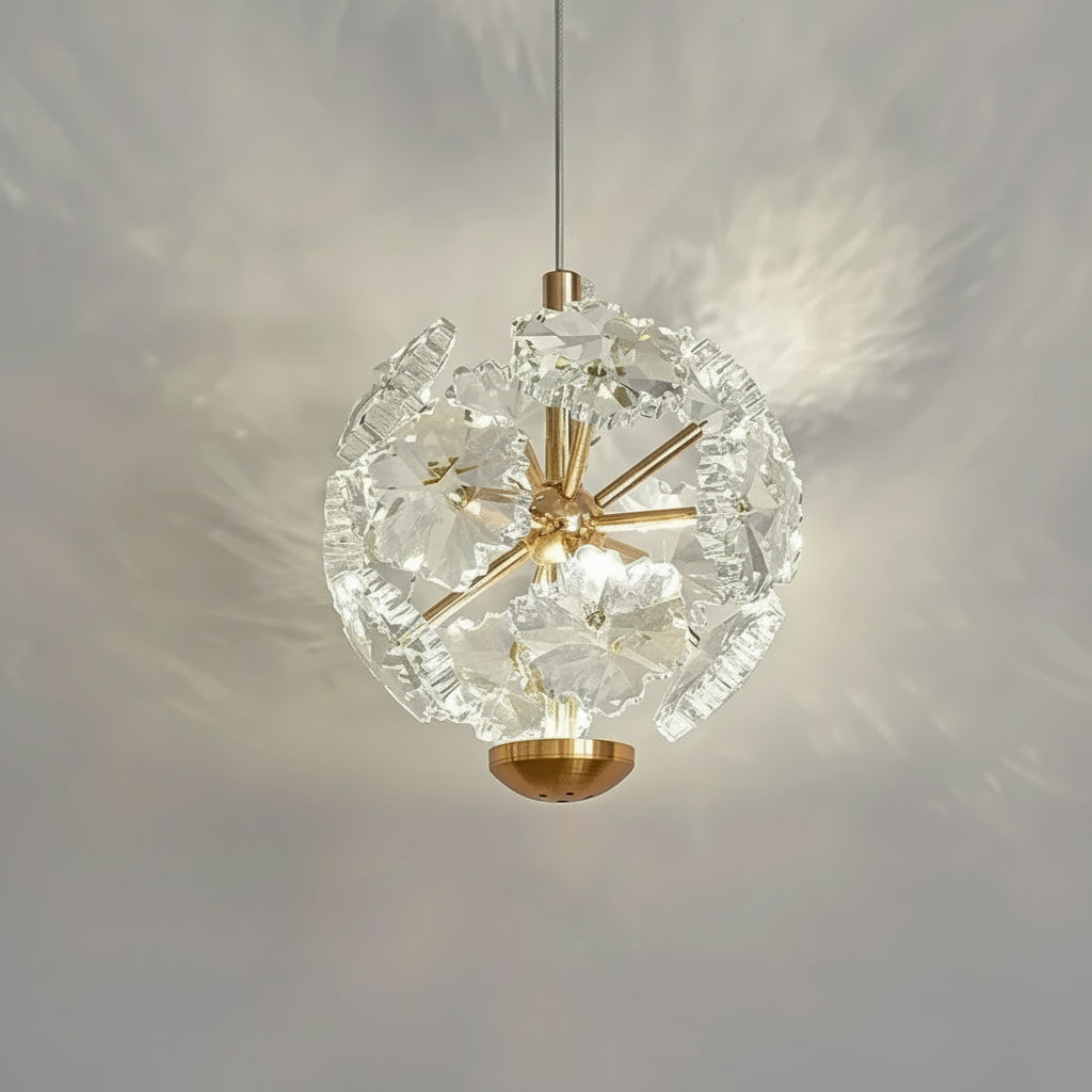 Pendente Safira Dourado Lustre Cristal