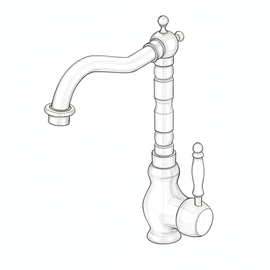 Torneira 360° Vintage de Bancada – Bronze Clássico com Dupla Alça