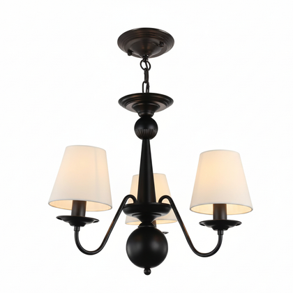 Lustre Preto Vintage De 3 a 10 Cúpulas Pendente Clássico