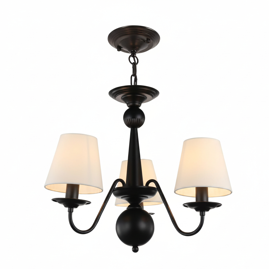 Lustre Preto Vintage De 3 a 10 Cúpulas