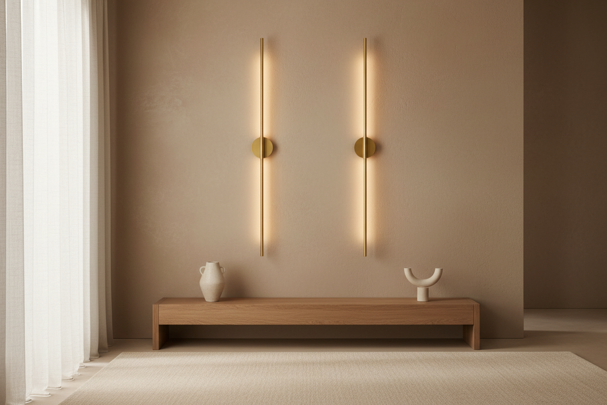 Arandela Linear Vertical e Horizontal 60cm e 100cm – Lâmpada de Parede LED Moderna