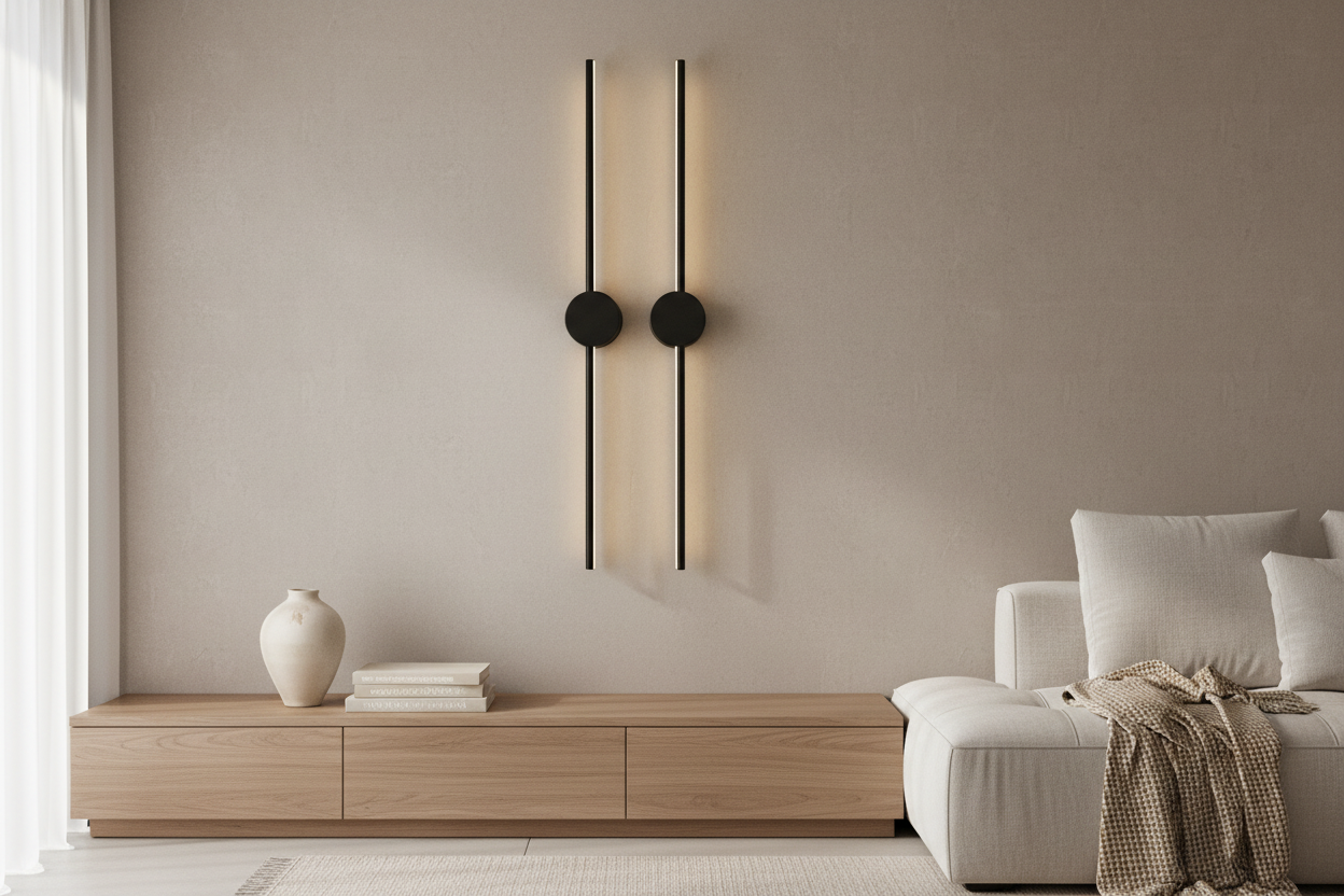 Arandela Linear Vertical e Horizontal 60cm e 100cm – Lâmpada de Parede LED Moderna