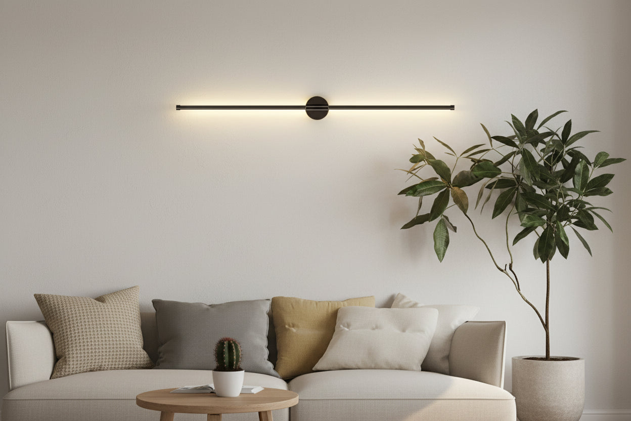 Arandela Linear Vertical e Horizontal 60cm e 100cm – Lâmpada de Parede LED Moderna
