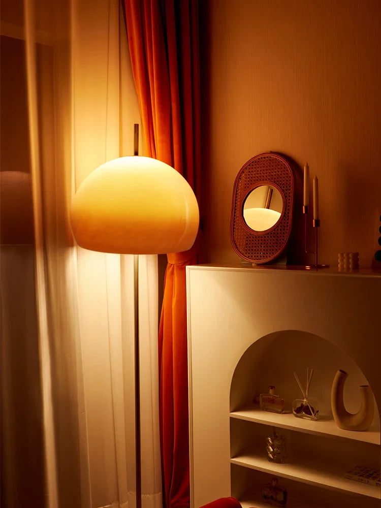 Luminária de Mesa e Piso Bauhaus Cogumelo – Vidro Degradê Laranja LED