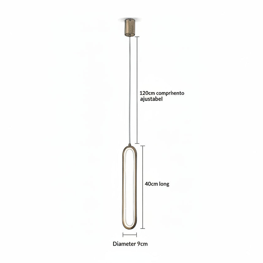Pendente Minimalista Oval