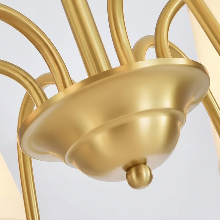 Lustre Dourado Vintage De 3 a 10 Cúpulas Pendente Tocheiro