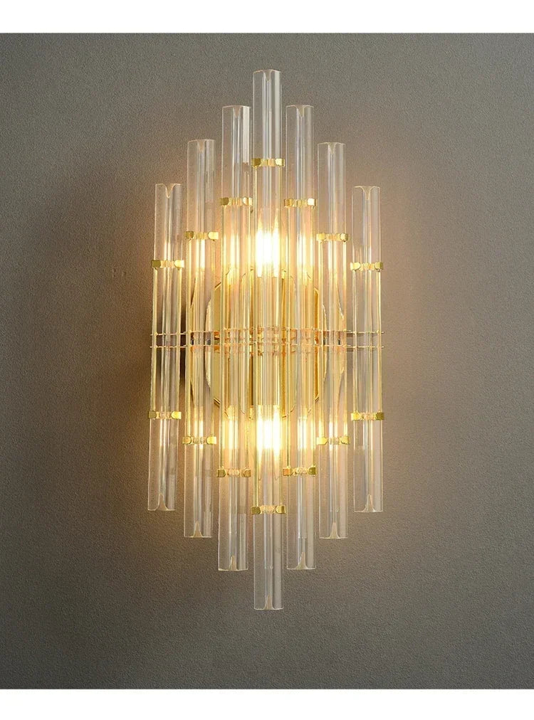 Arandela de Cristal Golden – Iluminação Sofisticada Art Deco