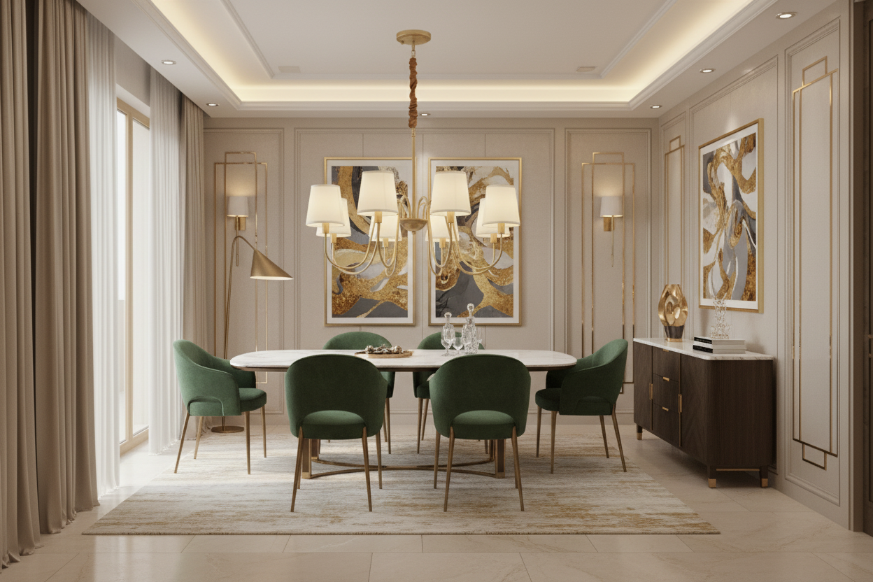 Lustre Dourado Vintage De 3 a 10 Cúpulas Pendente Tocheiro