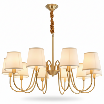 Lustre Dourado Vintage De 3 a 10 Cúpulas Pendente Tocheiro