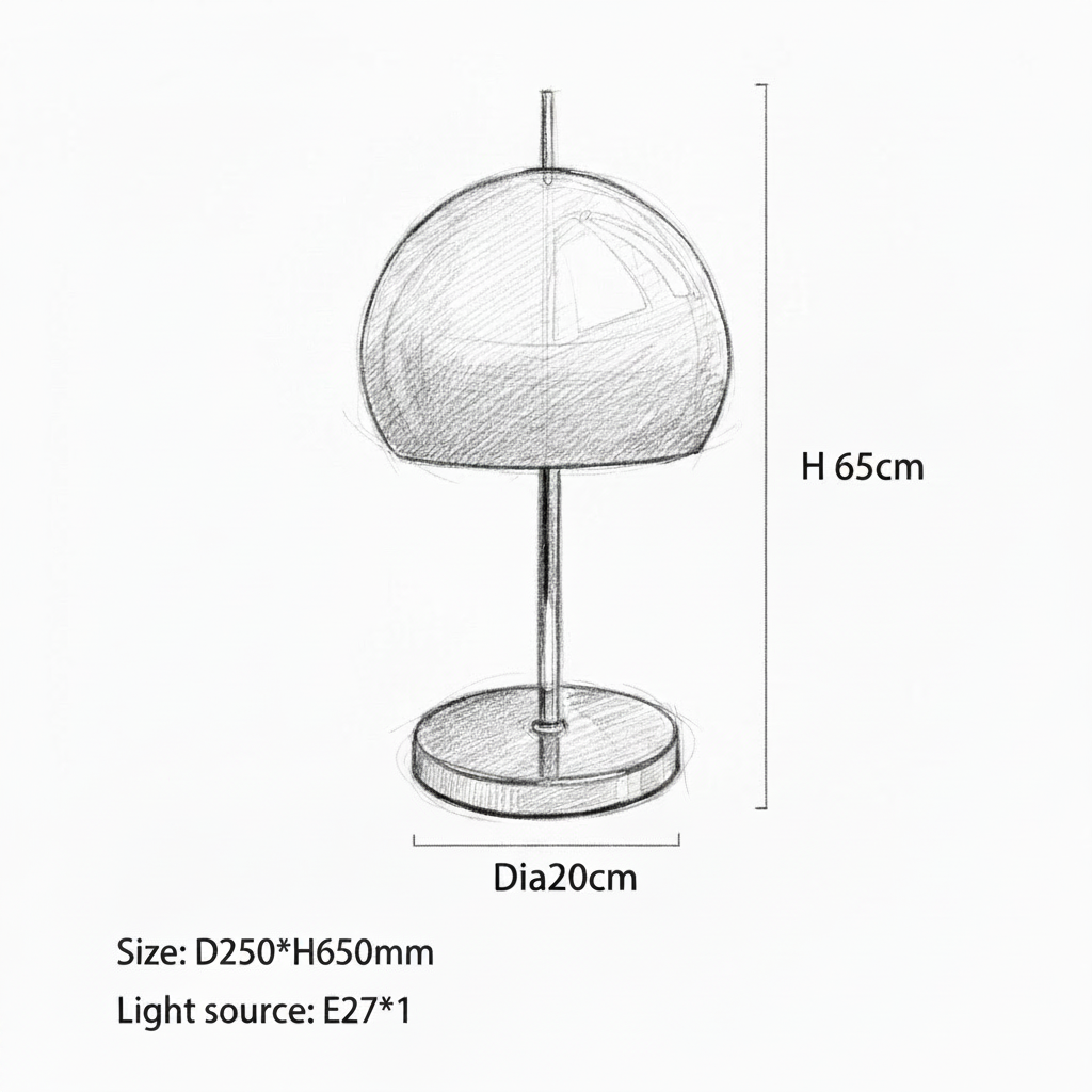 Luminária de Mesa e Piso Bauhaus Cogumelo – Vidro Degradê Laranja LED