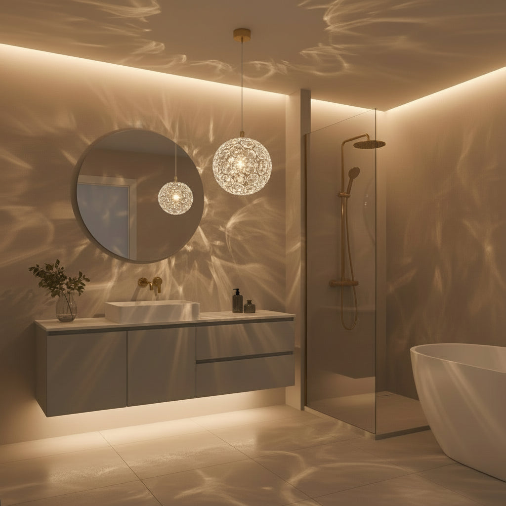 Pendente Safira Dourado Lustre Cristal