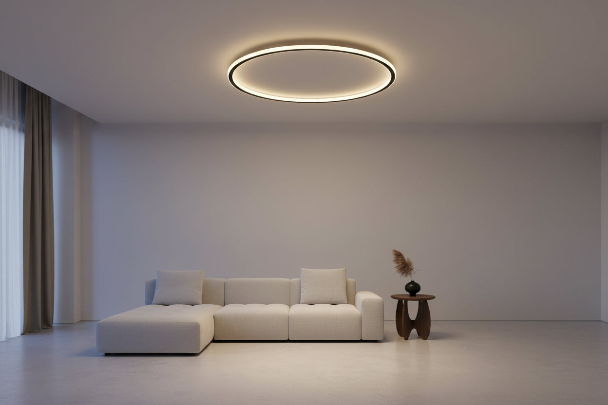 Lustre de Teto Circle Plafon Luminária de Teto Circular LED Nordic Minimalista com Controle Remoto 20cm 30cm 40cm 50cm 60cm 80cm