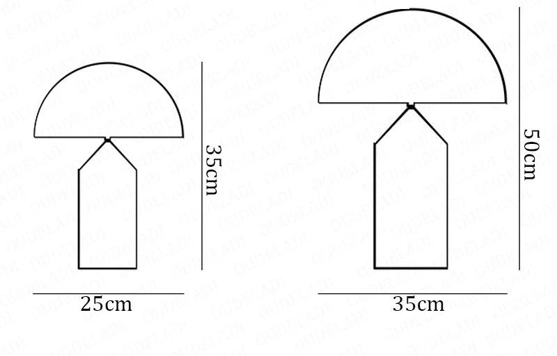 Novo Atollo 50cm Luminária De Mesa Led Com Fio | LED Cogumelo Mushroom