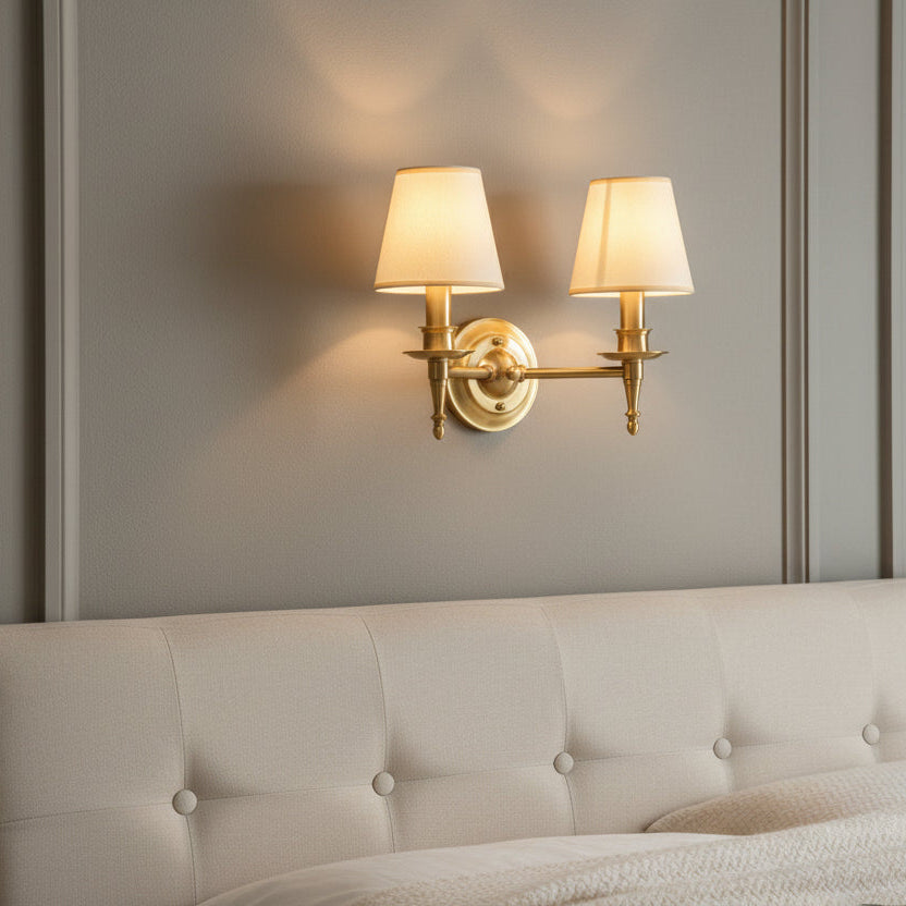 Arandela de Parede Tocheiro Mini Dourada Classic – 1 ou 2 Cúpulas