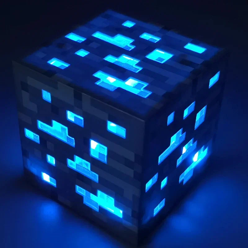 Luminárias Minecraft Recarregáveis – Cubo, Tocha ou Poção Mágica (LED, Sem Fio, 4 Cores)