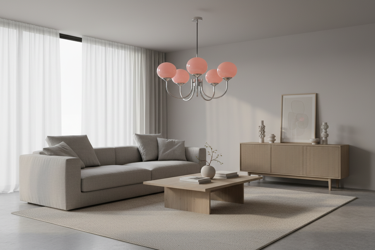 Lustre Pendente, Arandela e Abajur Moderno Bauhaus Glass – Coleção Completa (3 e 5 Globos)