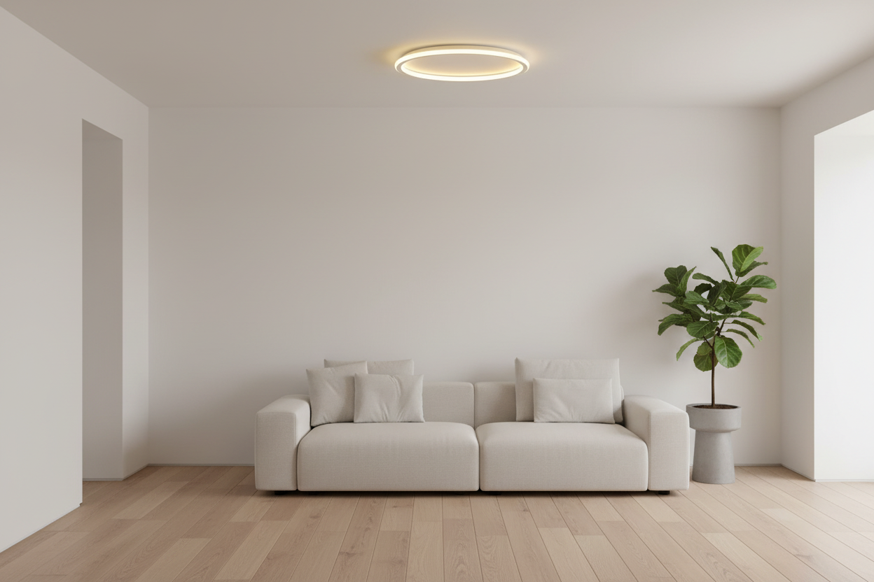 Lustre de Teto Circle Plafon Luminária de Teto Circular LED Nordic Minimalista com Controle Remoto 20cm 30cm 40cm 50cm 60cm 80cm