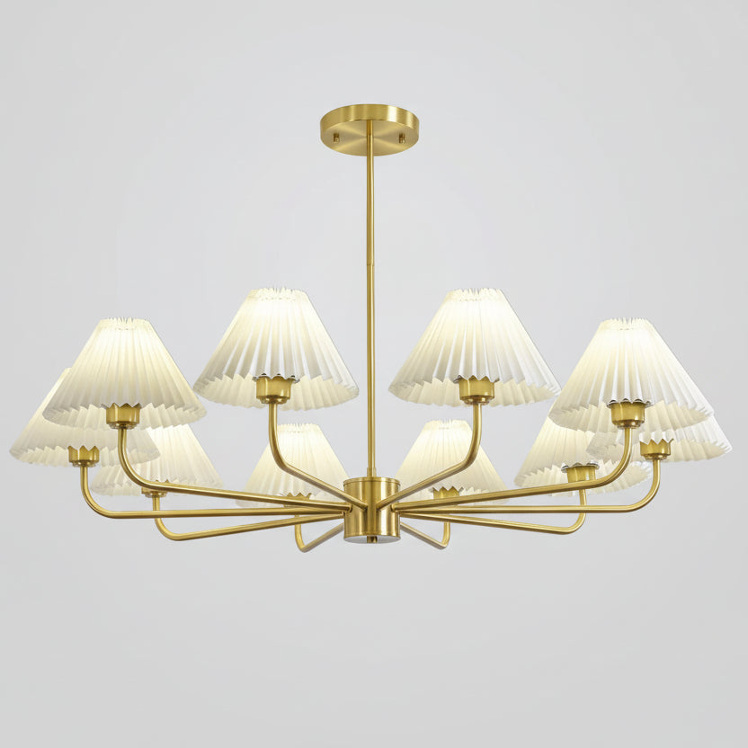 Lustre Dourado Vintage De 3 a 10 Cúpulas Pendente Tocheiro