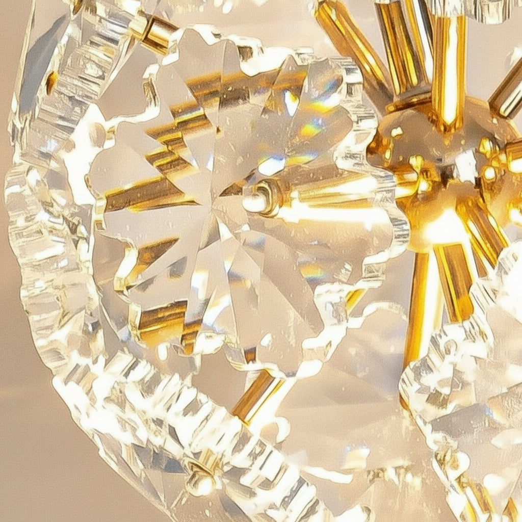 Pendente Safira Dourado Lustre Cristal