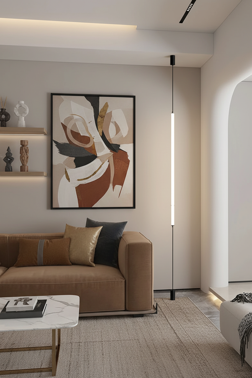 Luminária Vertical LED Piso ao Teto Italiana Minimalista Moderna