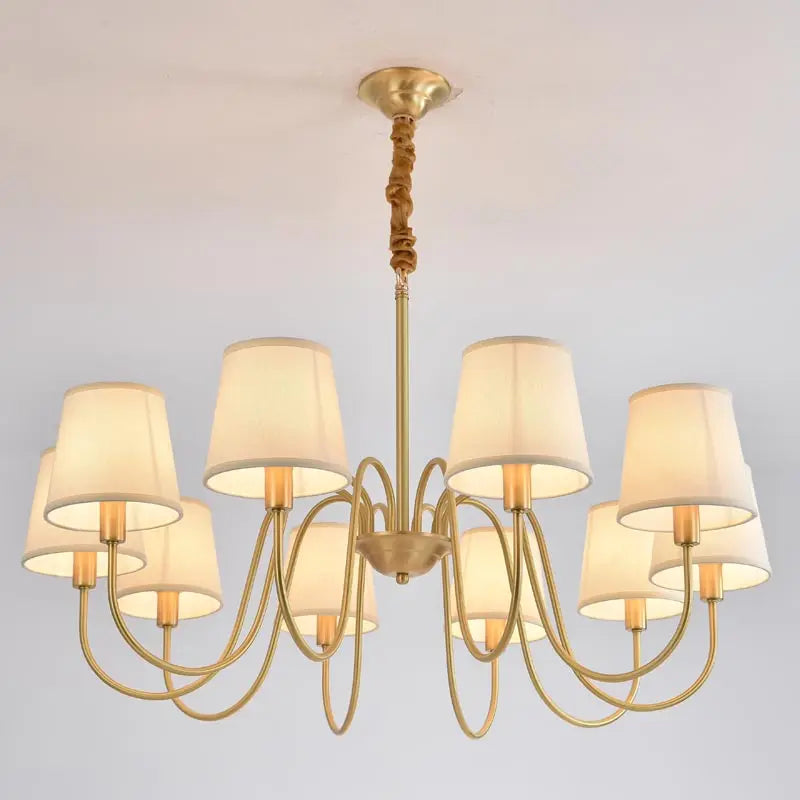 Lustre Dourado Vintage De 3 a 10 Cúpulas Pendente Tocheiro